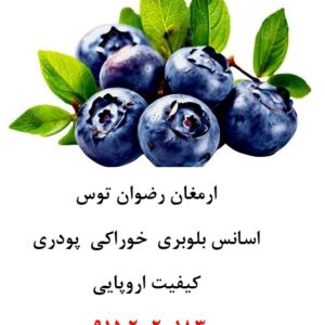اسانس بلوبری اروپایی خوراکی پودری دلنسو، وارداتی از اروپا و کاملاً حلال در آب، مناسب تولید پودر شربت، ژله، نوشیدنی‌های فوری، دسر، پاستیل و سایر محصولات صنایع غذایی
